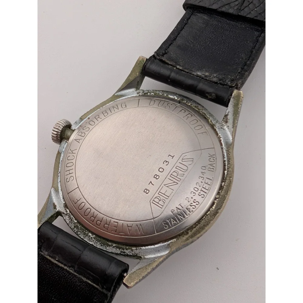 Vintage Benrus‎ St. Christopher Protect Us Dial Men's Watch 17 Jewels- Working